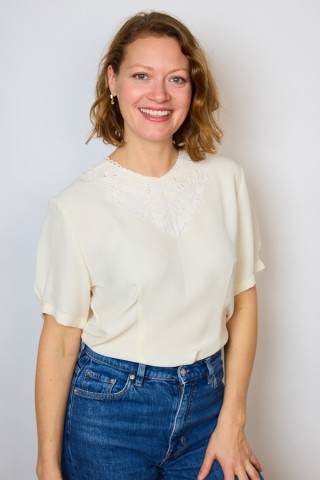 Camisa vintage  blanco roto con encaje- Ropa mujer SusiSweetdress