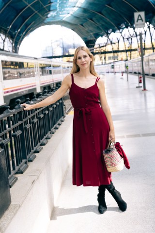 Vestid rojo con tirantes- Colección SusiSweetdress