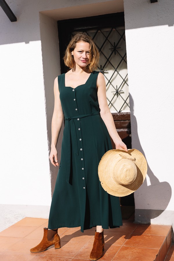 Vestid verde bosque con tirantes- Colección SusiSweetdress