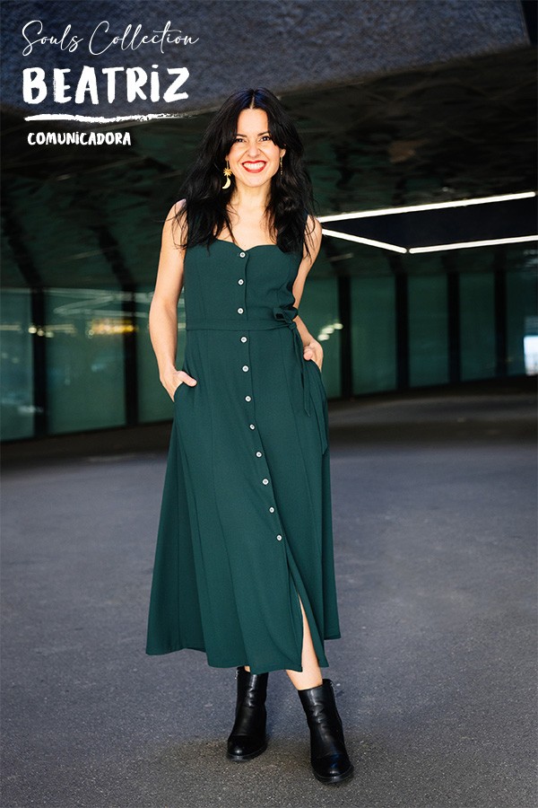 Vestid verde bosque con tirantes- Colección SusiSweetdress