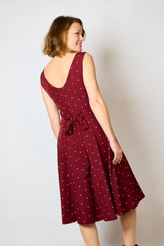 Vestido granate topos beis tirantes - Colección SusiSweetdress