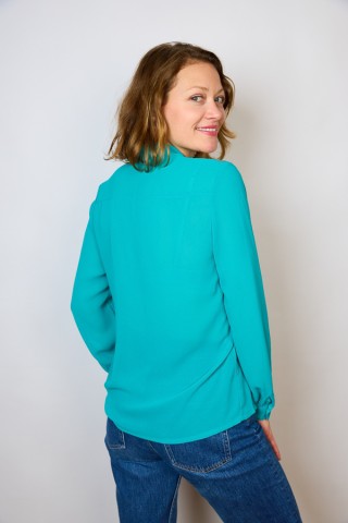 Camisa vintage azul verdosa- Ropa mujer SusiSweetdress