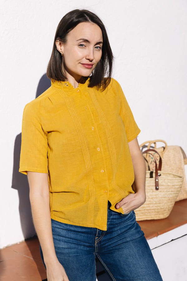 Camisa vintage mostaza- Ropa mujer SusiSweetdress