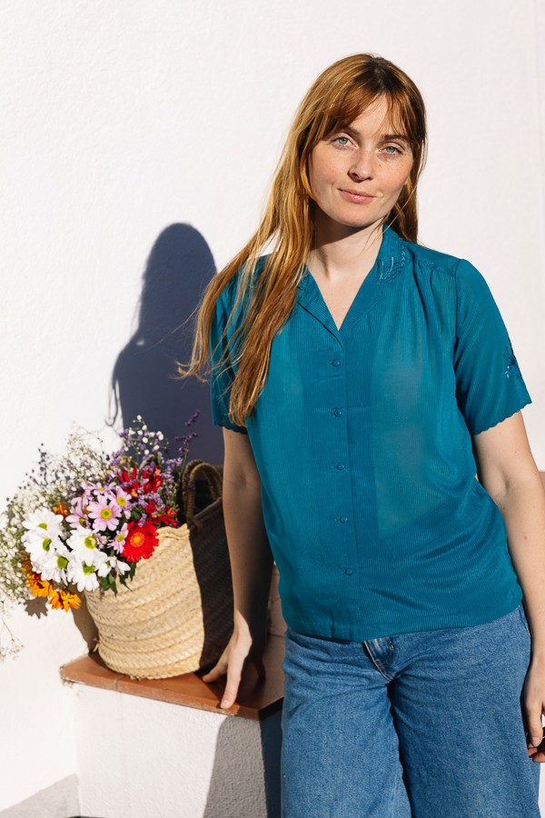 Camisa vintage azul - Ropa mujer SusiSweetdress