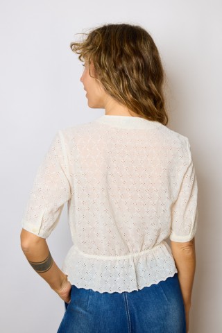 Camisa vintage blanca con bordados calados- Ropa mujer SusiSweetdress