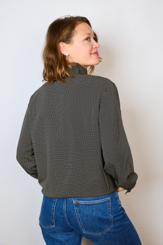 Camisa vintage negra topitos blancos- Ropa mujer SusiSweetdress