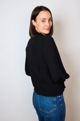 Camisa vintage negra cuello bordado- Ropa mujer SusiSweetdress