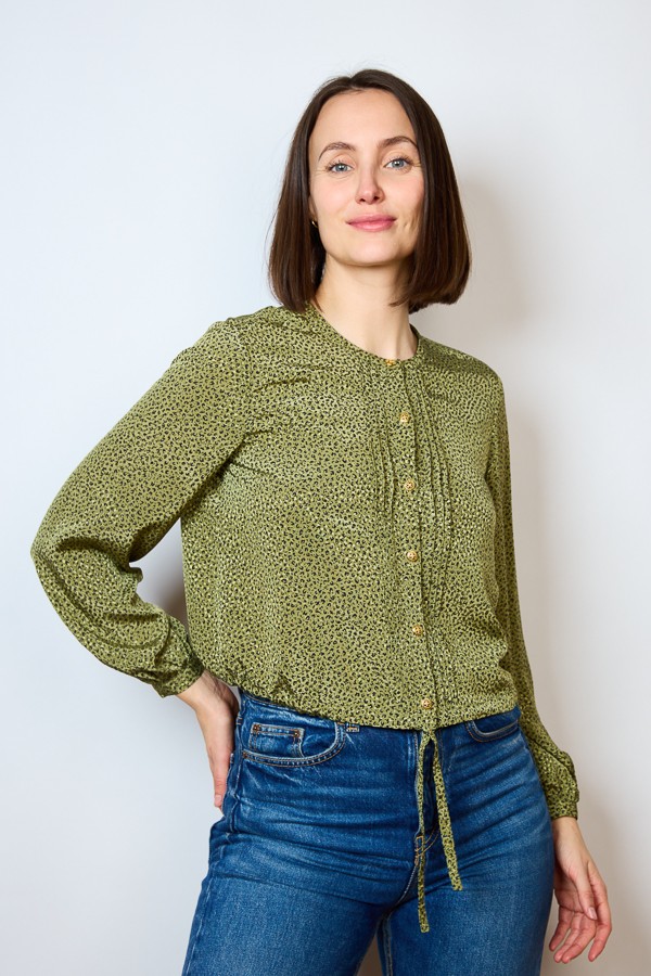 Camisa vintage verde estampado animal print- Ropa mujer SusiSweetdress
