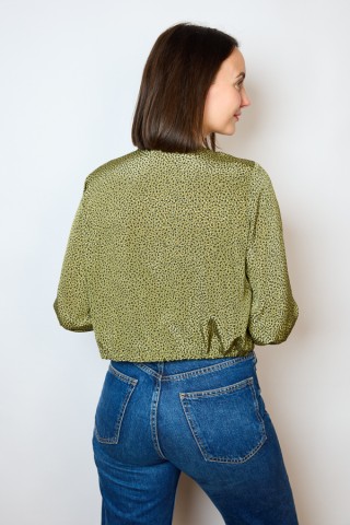 Camisa vintage verde estampado animal print- Ropa mujer SusiSweetdress