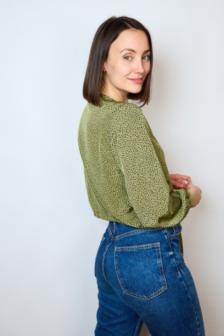 Camisa vintage verde estampado animal print- Ropa mujer SusiSweetdress