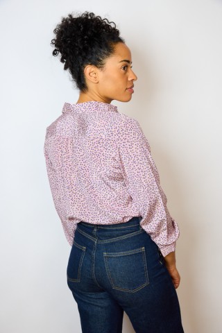 Camisa vintage beige estampado florecitas- Ropa mujer SusiSweetdress