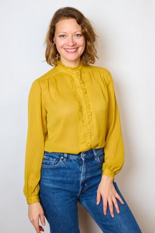 Camisa vintage gris claro detalles frutales- Ropa mujer SusiSweetdress