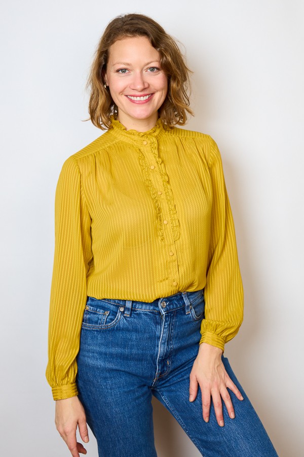 Camisa vintage gris claro detalles frutales- Ropa mujer SusiSweetdress