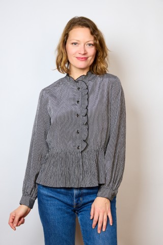 Camisa vintage negra con rayas blancas- Ropa mujer SusiSweetdress