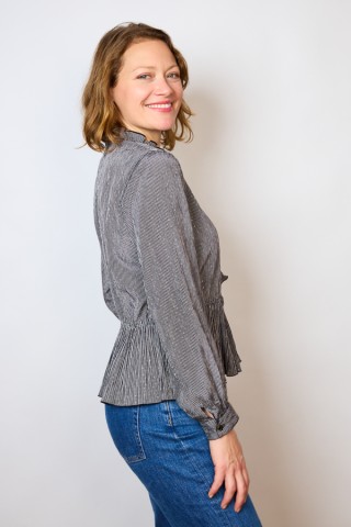 Camisa vintage negra con rayas blancas- Ropa mujer SusiSweetdress