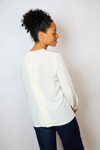 Camisa vintage en crema con bordado- Ropa mujer SusiSweetdress