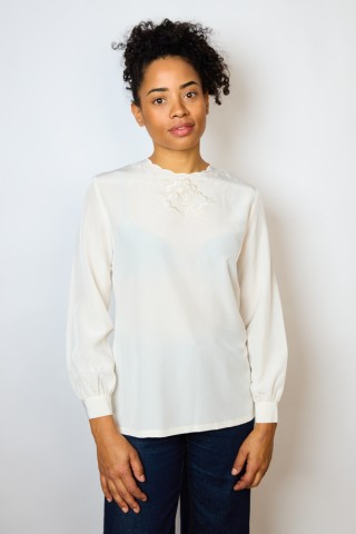 Camisa vintage en crema con bordado- Ropa mujer SusiSweetdress