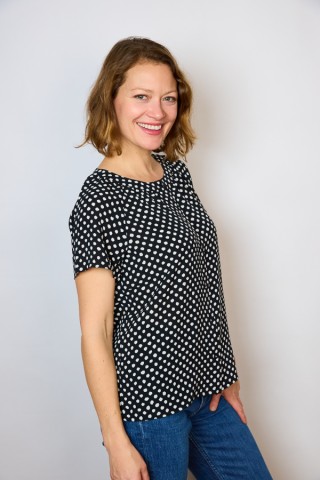 Camisa vintage negra lunares blancos- Ropa mujer SusiSweetdress