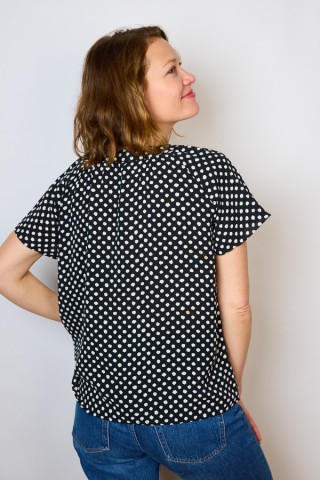 Camisa vintage negra lunares blancos- Ropa mujer SusiSweetdress