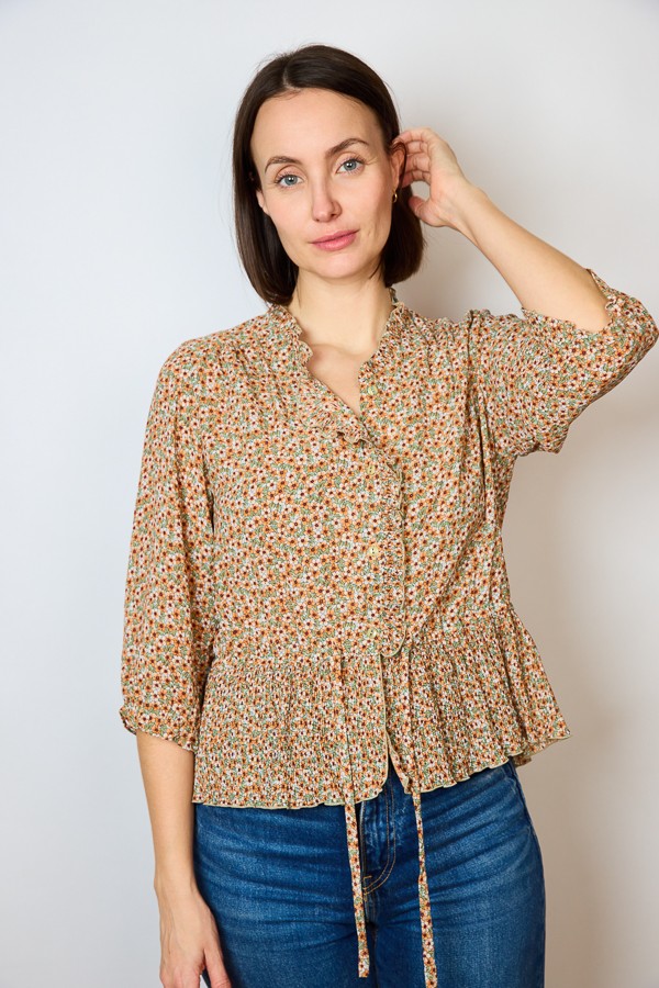Camisa vintage estampado floral pequeño- Ropa mujer SusiSweetdress