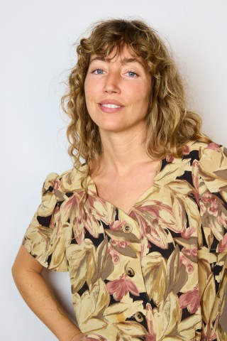 Camisa vintage beige estampado floral- Ropa mujer SusiSweetdress
