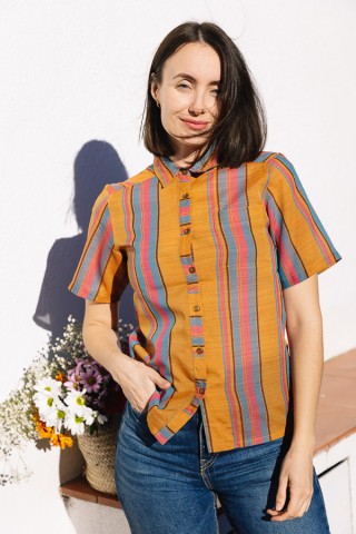 Camisa vintage con rayas colores- Ropa mujer SusiSweetdress