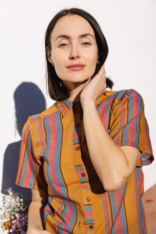 Camisa vintage con rayas colores- Ropa mujer SusiSweetdress