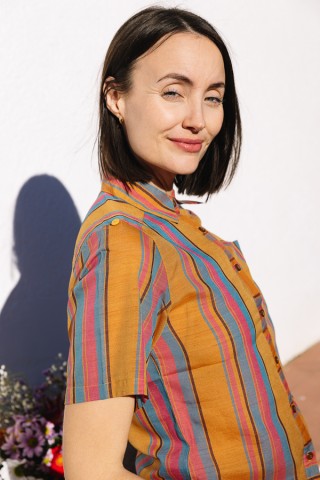 Camisa vintage con rayas colores- Ropa mujer SusiSweetdress