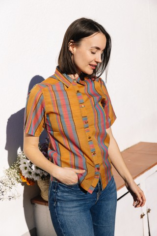 Camisa vintage con rayas colores- Ropa mujer SusiSweetdress