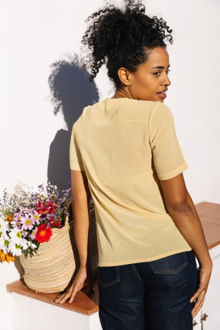 Camisa vintage amarilla con volantes - Ropa mujer SusiSweetdress