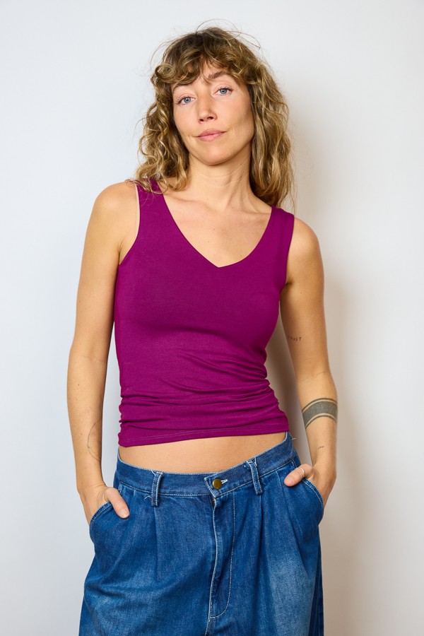 Camiseta básica SusiSweetdress purple tirantes espalda pico- Ropa SusiSweetdress
