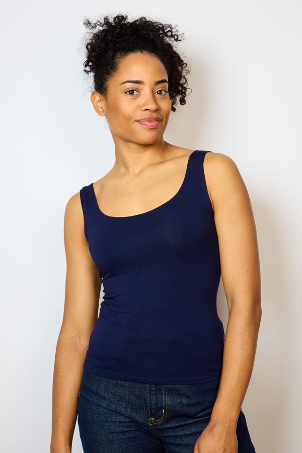 Camiseta básica SusiSweetdress azul marino tirantes- Ropa SusiSweetdress