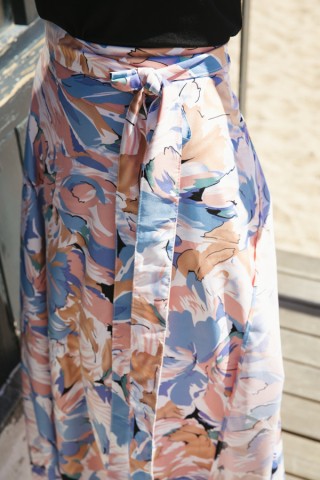 Falda maxi larga cruzada flores pastel- Ropa mujer SusiSweetdress