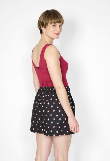 Shorts color negro con barcos blancos- Ropa mujer SusiSweetdress