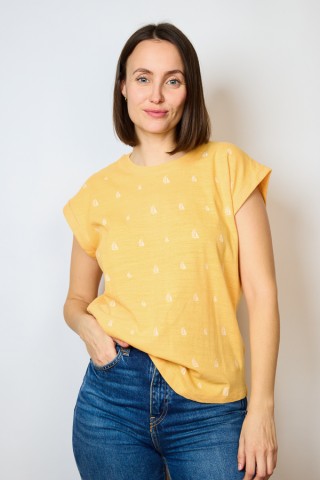 Camiseta SusiSweetdress amarilla con barcos blancos- Ropa mujer SusiSweetdress