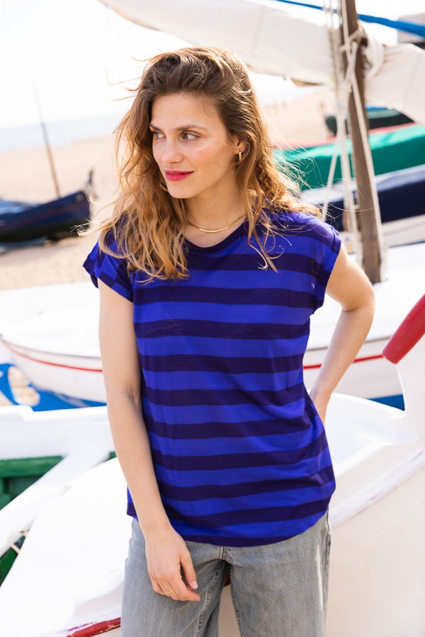 Camiseta SusiSweetdress a rayas azules- Ropa mujer SusiSweetdress