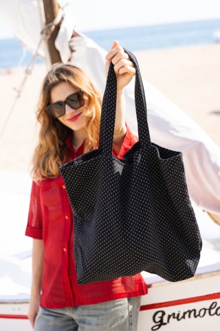 Bolsa negra con puntitos blancos- Complementos SusiSweetdress