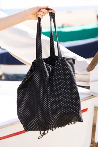 Bolsa negra con puntitos blancos- Complementos SusiSweetdress