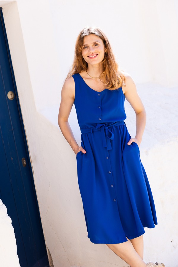 Vestid largo azul mar- Colección SusiSweetdress