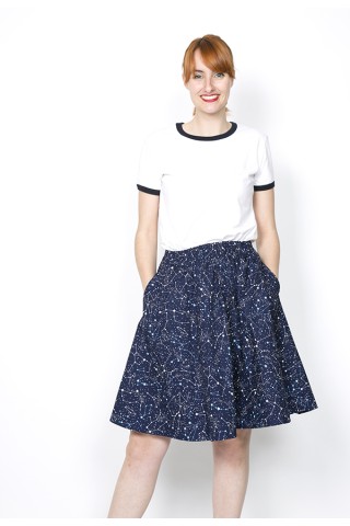 Falda midi azul marino constelaciones- Ropa mujer SusiSweetdress