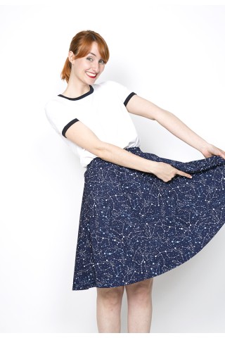 Falda midi azul marino constelaciones- Ropa mujer SusiSweetdress