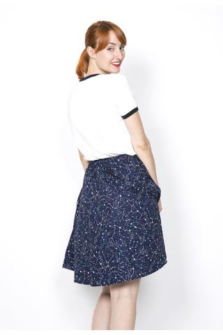 Falda midi azul marino constelaciones- Ropa mujer SusiSweetdress