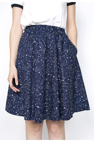 Falda midi azul marino constelaciones- Ropa mujer SusiSweetdress