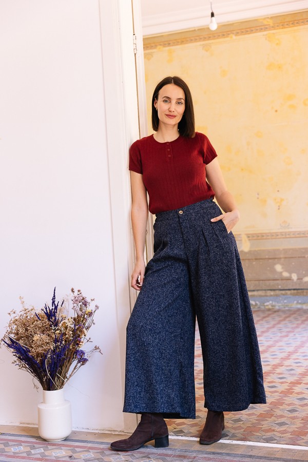 Pantalón azul marino chispeado - Ropa SusiSweetdress