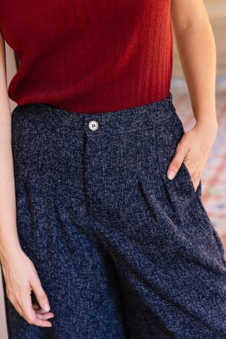 Pantalón azul marino chispeado - Ropa SusiSweetdress