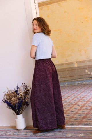 Pantalón palazzo granate chispeado - Ropa SusiSweetdress