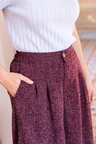 Pantalón palazzo granate chispeado - Ropa SusiSweetdress