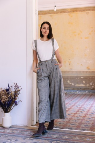 Pantalón palazzo estampado tartán - Ropa SusiSweetdress