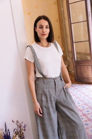 Pantalón palazzo estampado tartán - Ropa SusiSweetdress