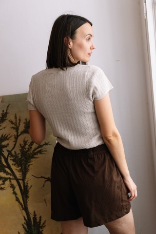 Shorts de pana marrón chocolate- Ropa mujer SusiSweetdress